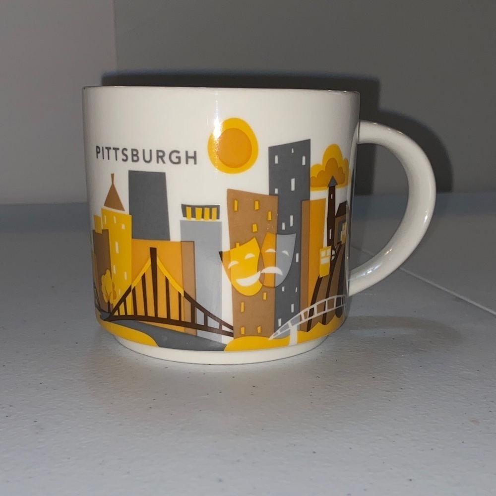 Starbucks Pittsburgh Cityscape Mug - Yellow and Gray you are here